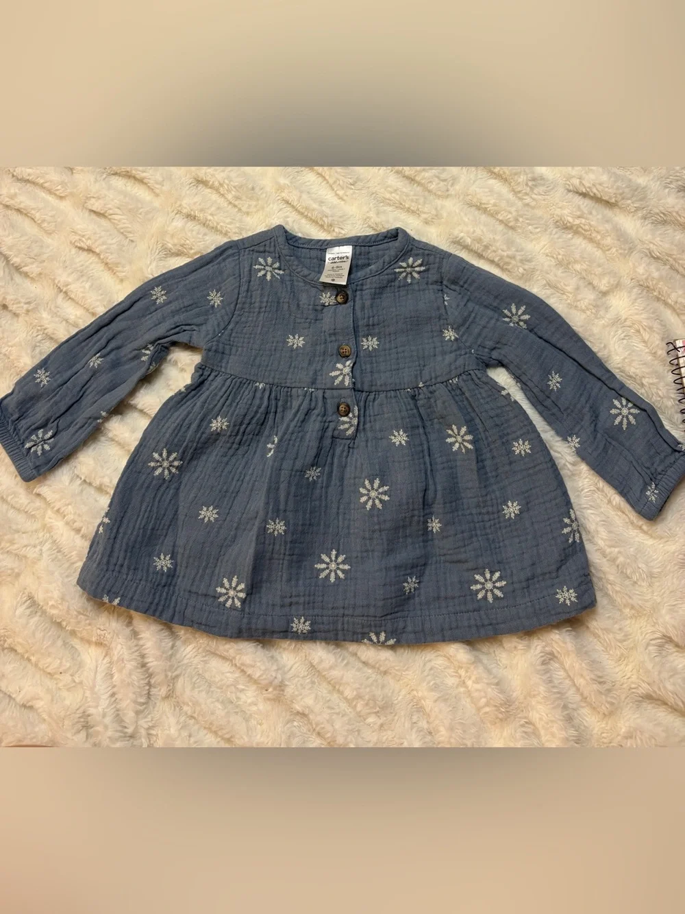 Carter's Blue Long Sleeve Floral Babydoll Top